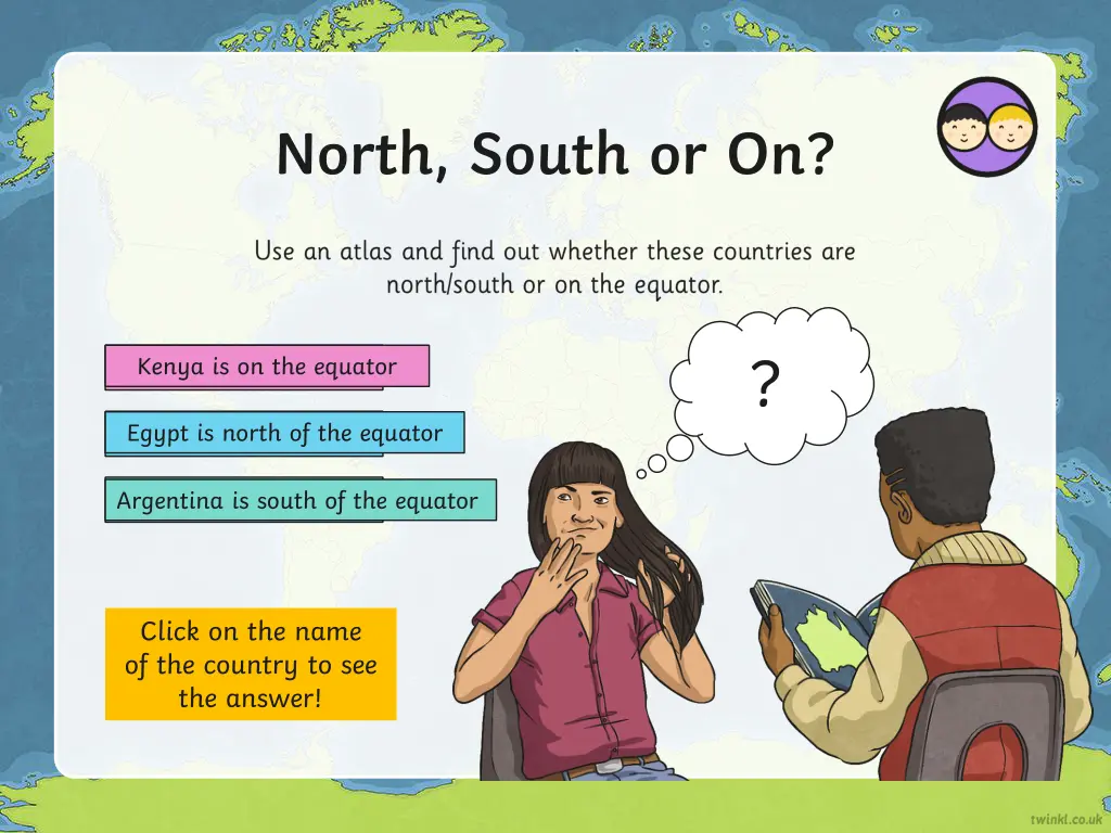 north south or on