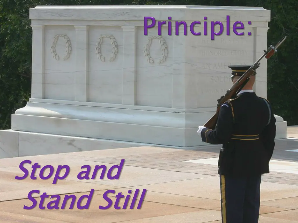 stop and stand still
