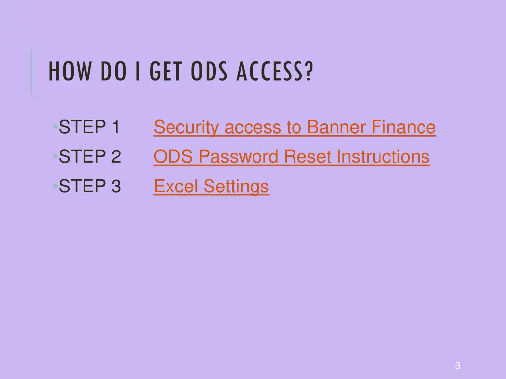 how do i get ods access