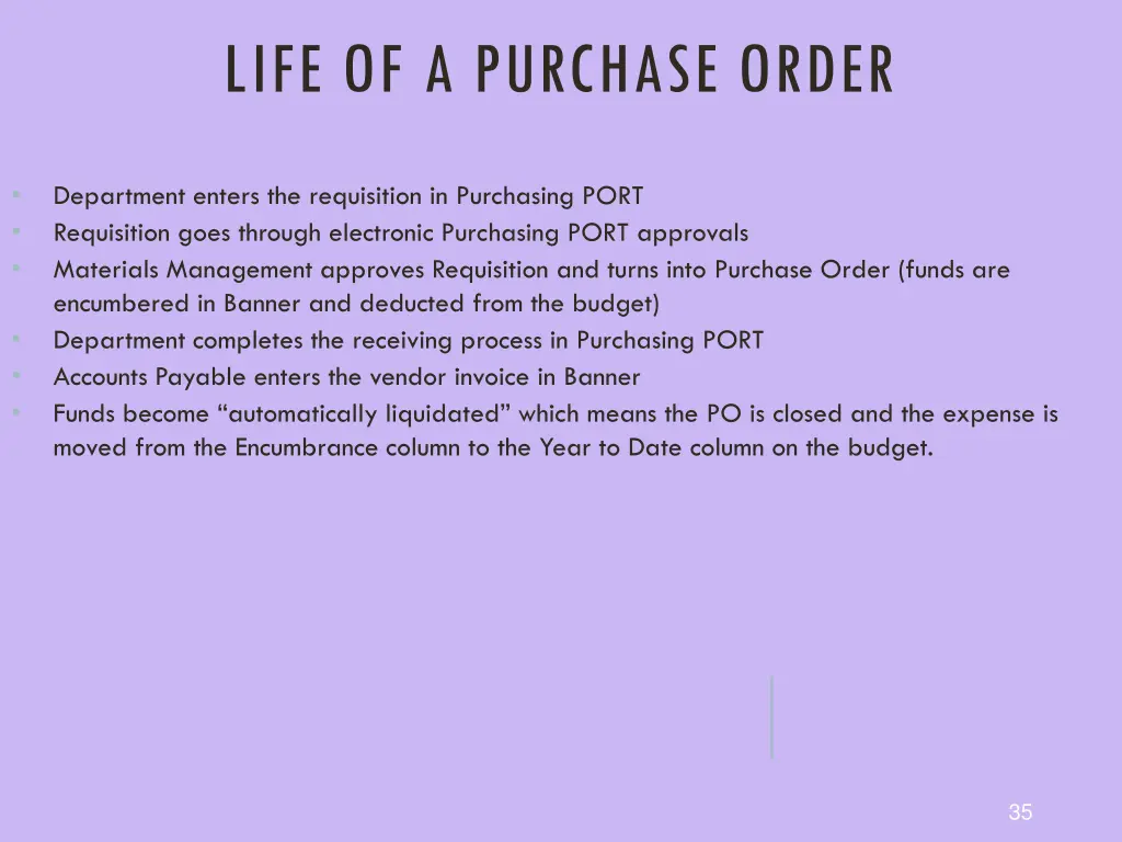 life of a purchase order