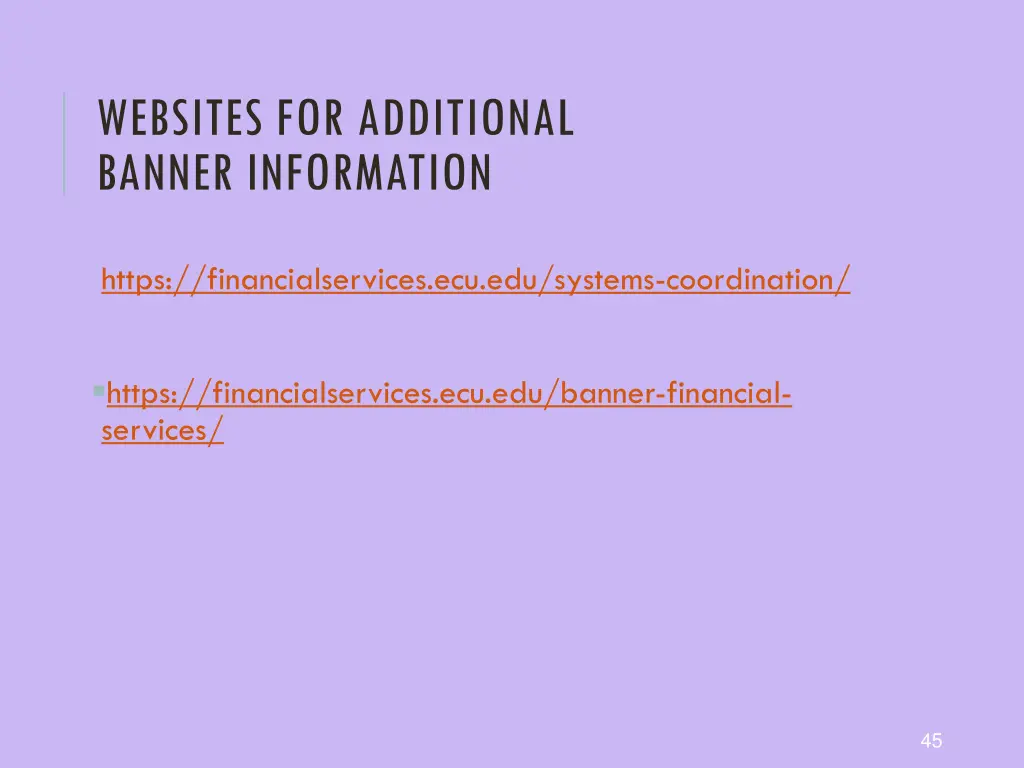 websites for additional banner information