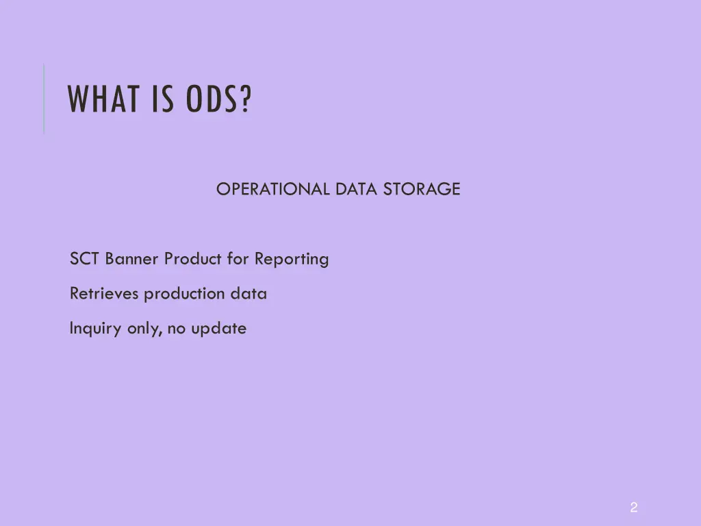 what is ods