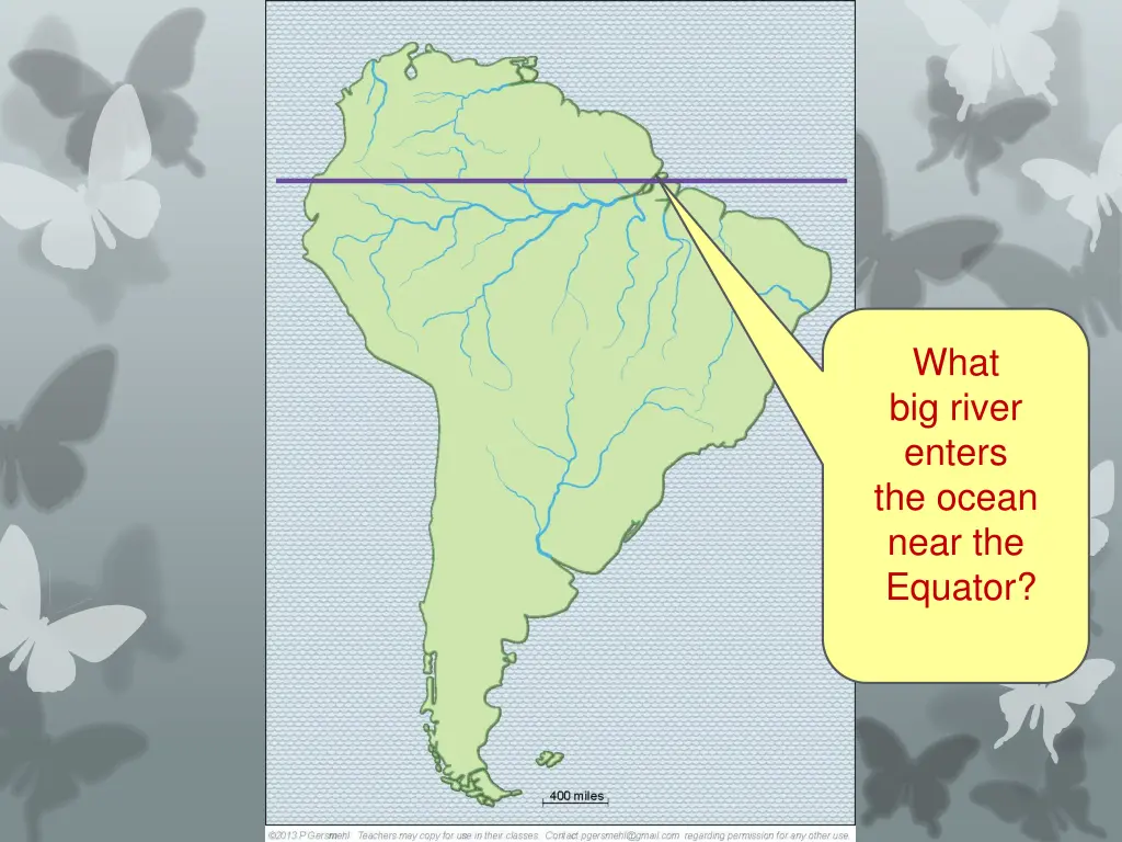 what big river enters the ocean near the equator