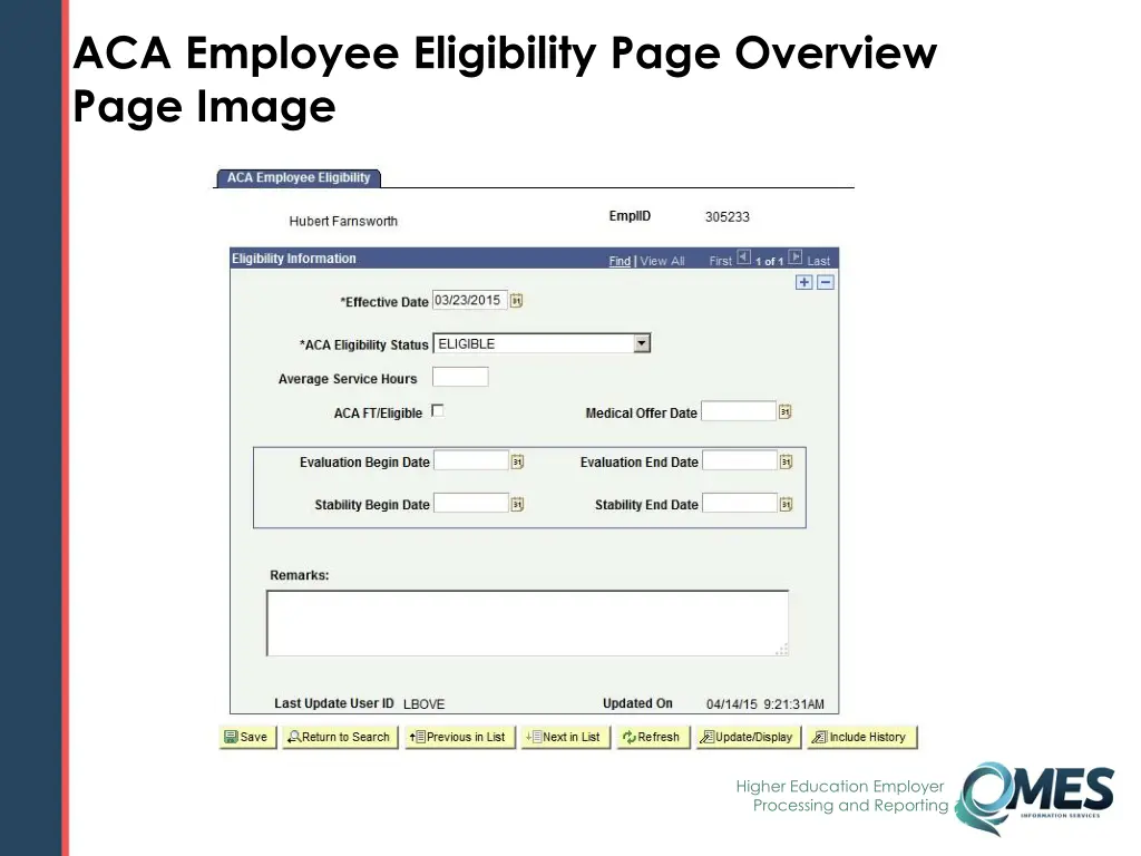 aca employee eligibility page overview page image