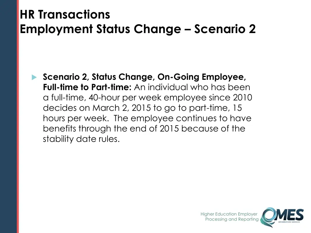 hr transactions employment status change scenario 4