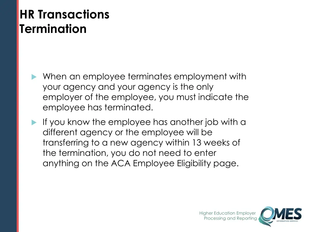hr transactions termination