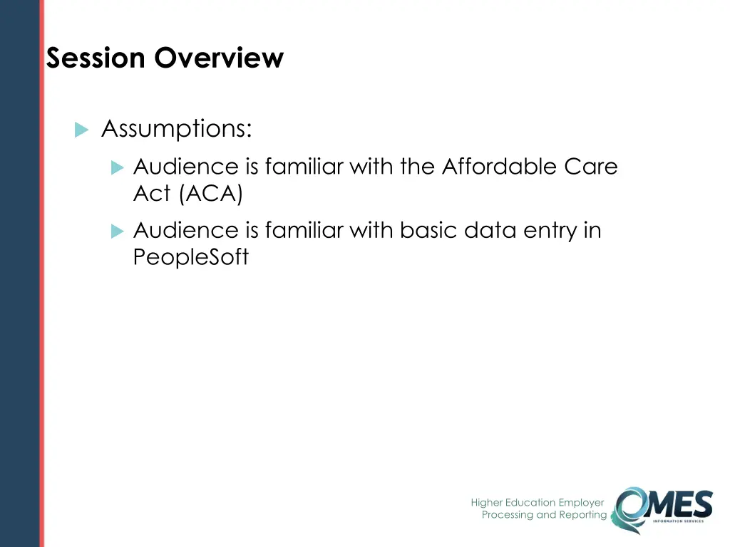 session overview 1