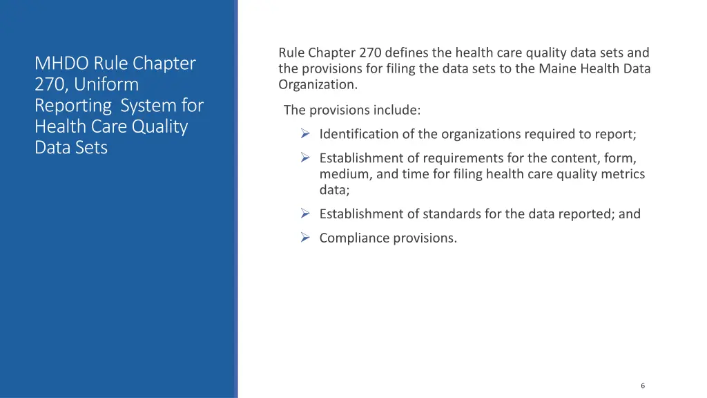rule chapter 270 defines the health care quality