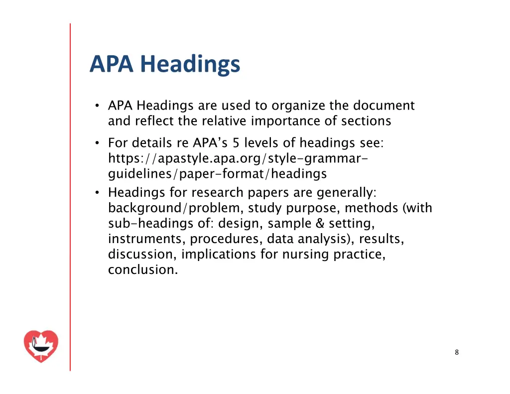 apa headings