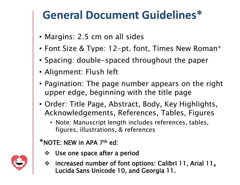 general document guidelines