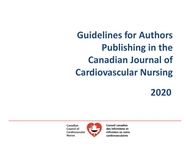 guidelines for authors publishing in the canadian