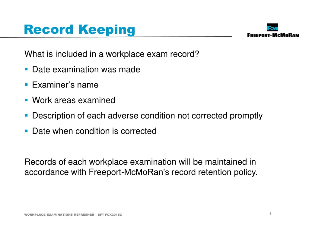 record keeping