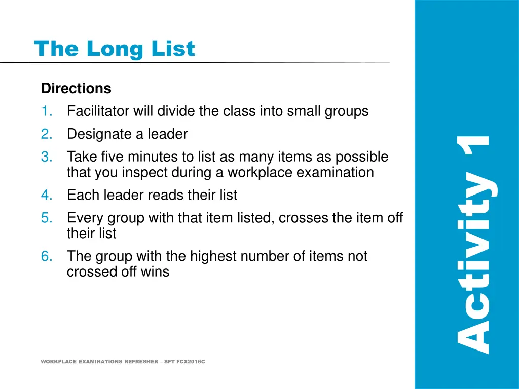the long list