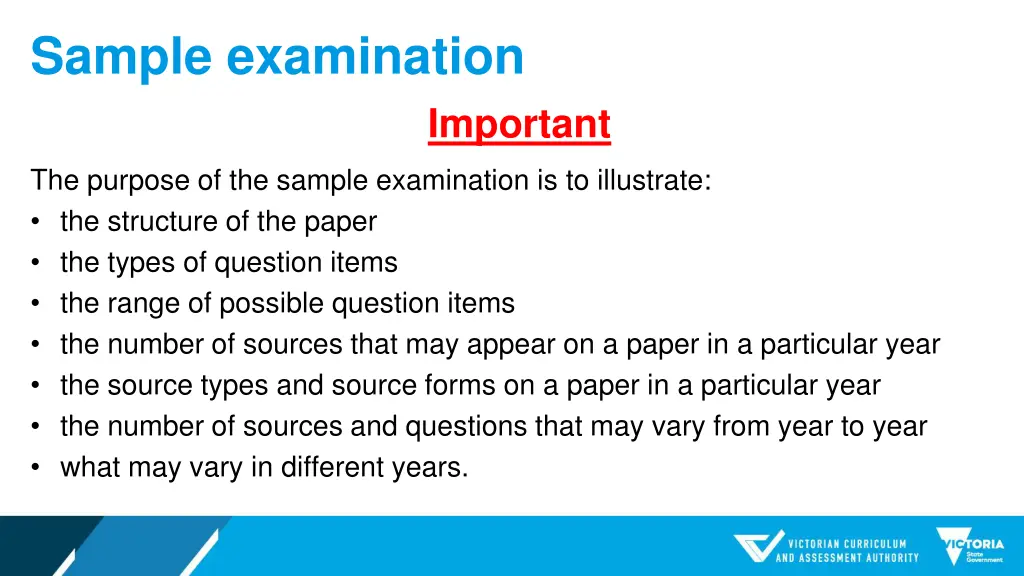sample examination