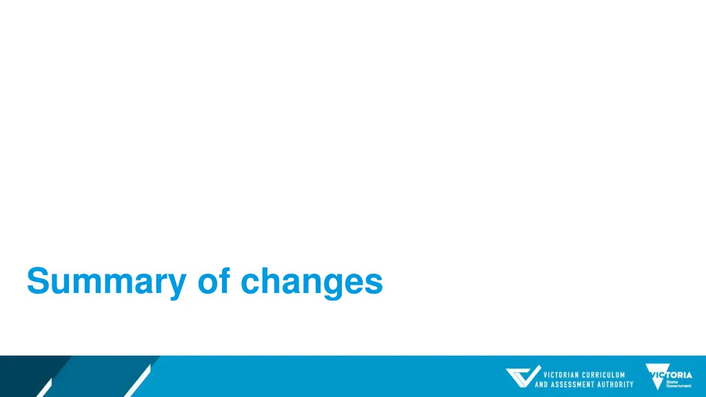 summary of changes