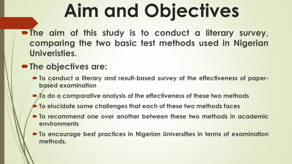 aim and objectives