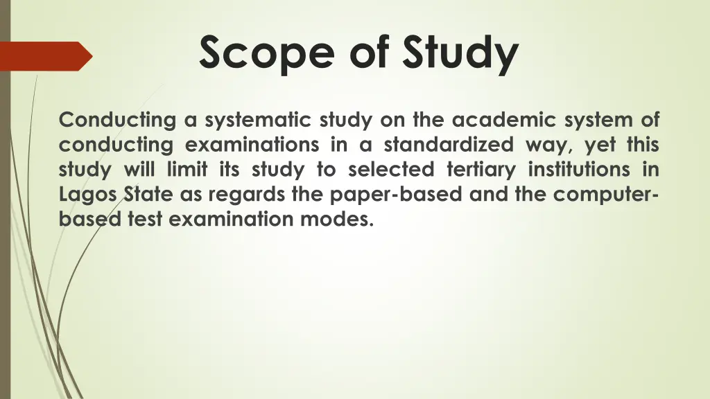 scope of study