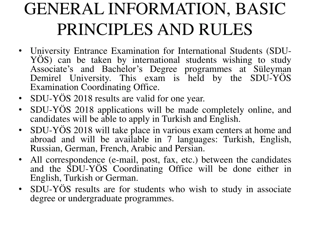 general information basic principles and rules