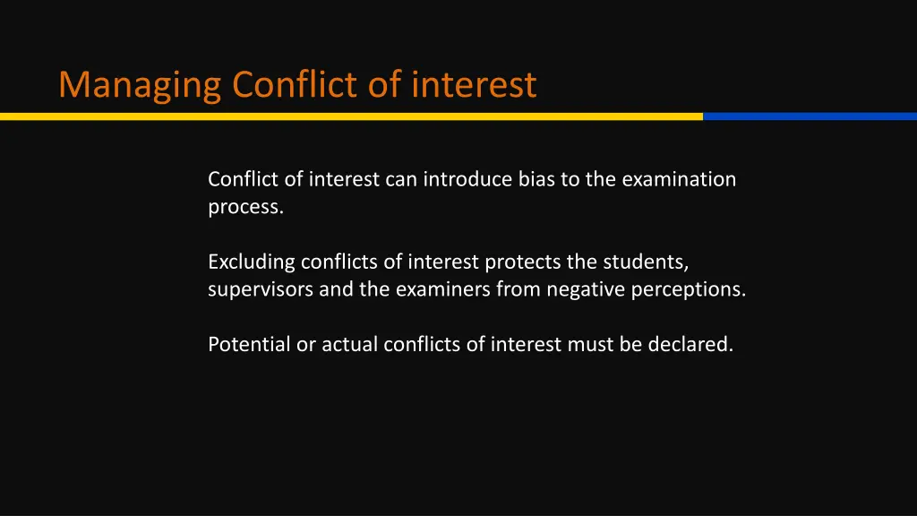 managing conflict of interest
