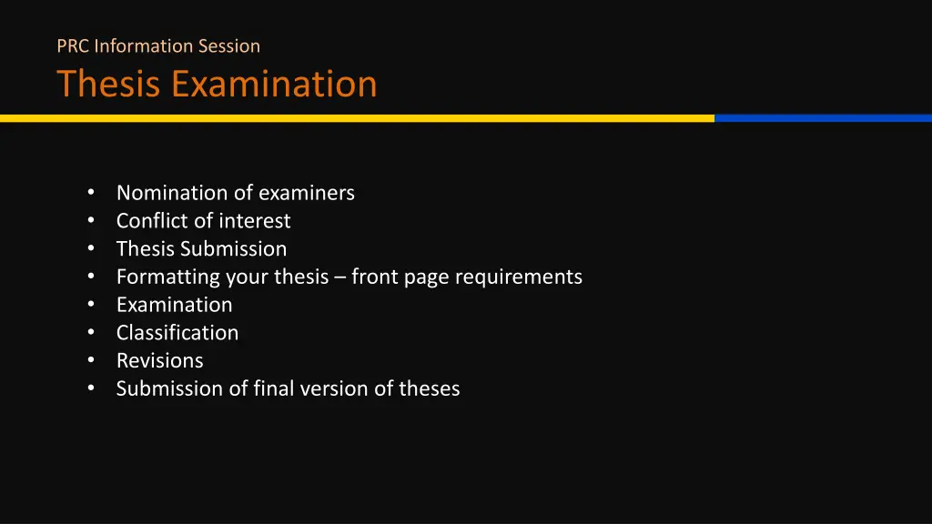 prc information session thesis examination 1
