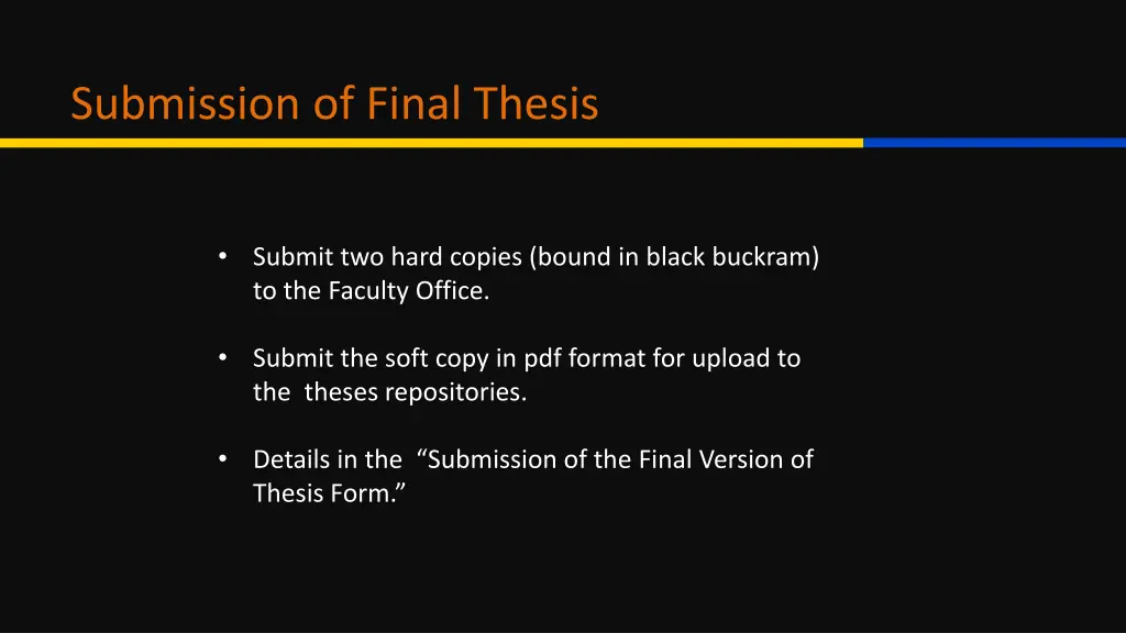 submission of final thesis