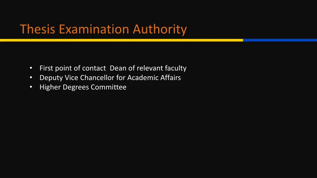 thesis examination authority