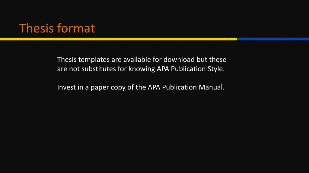 thesis format