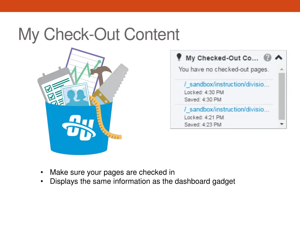 my check out content
