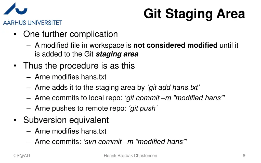 git staging area