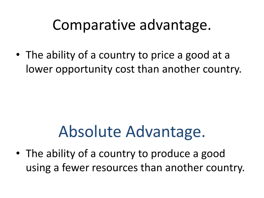 comparative advantage