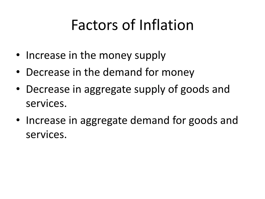 factors of inflation