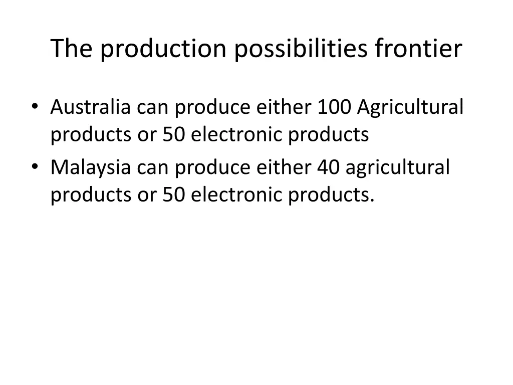 the production possibilities frontier
