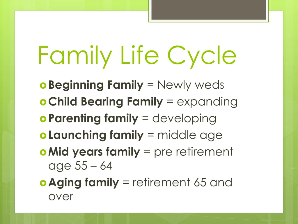 family life cycle