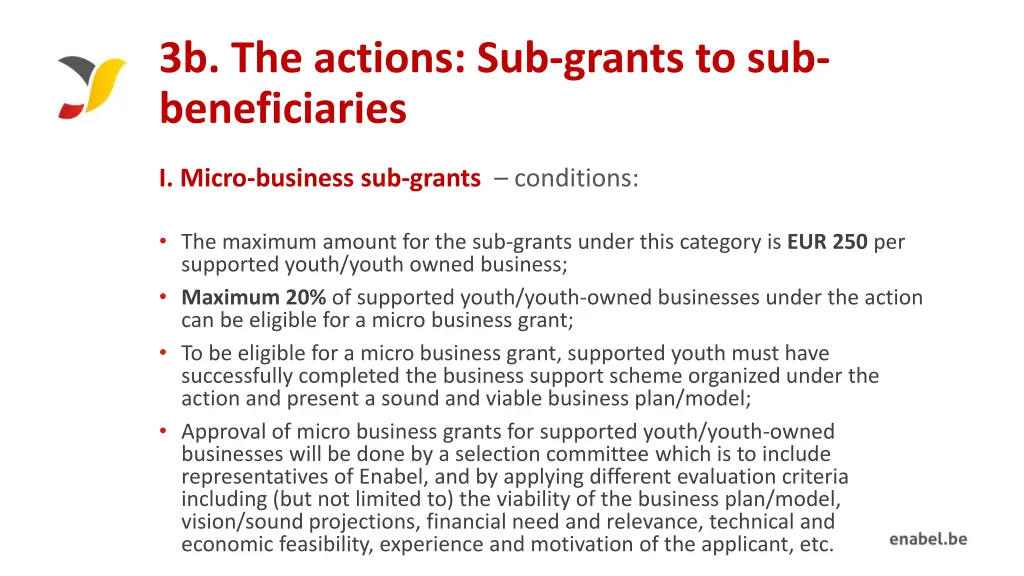 3b the actions sub grants to sub beneficiaries 1