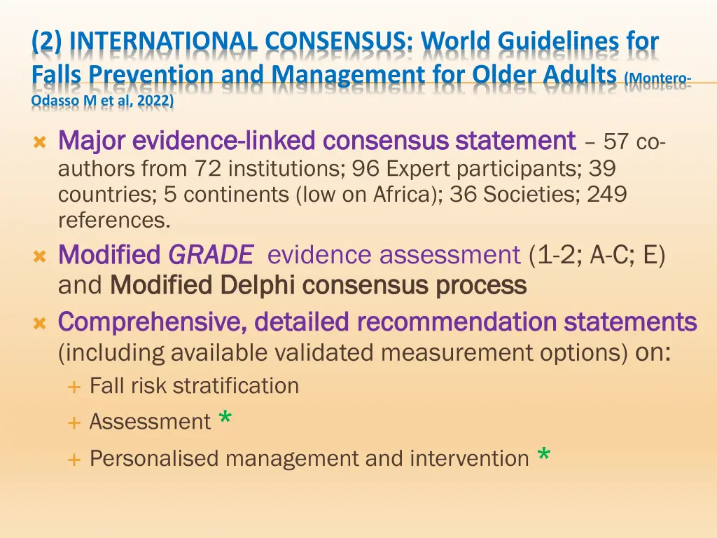 2 international consensus world guidelines