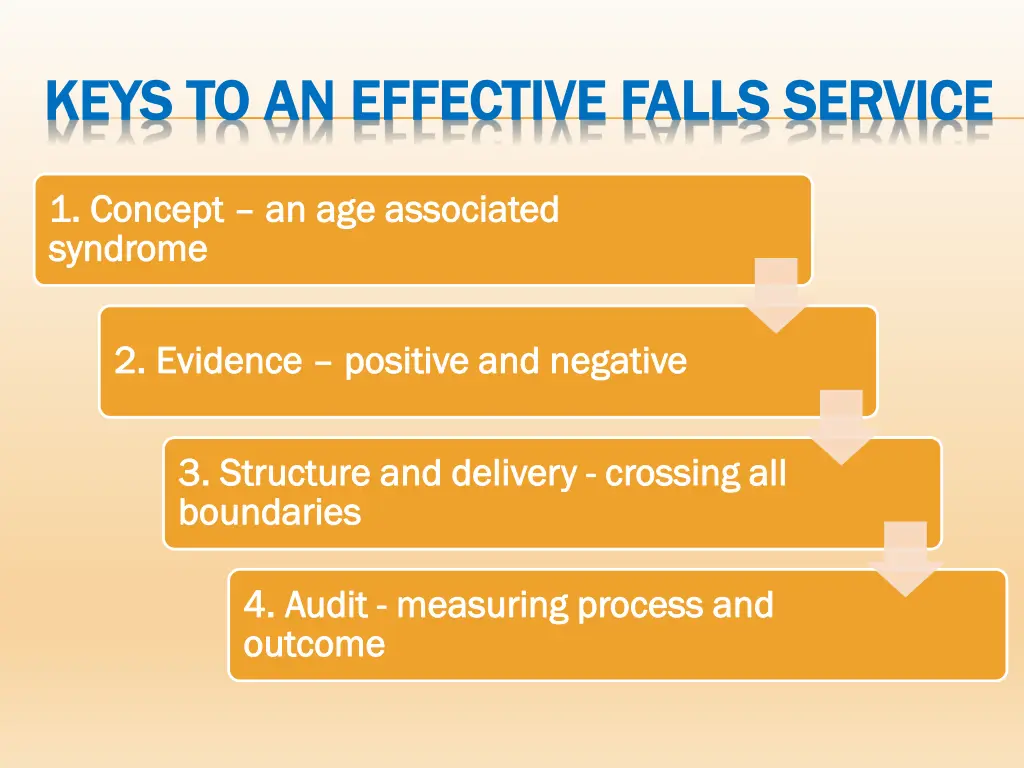keys to an effective falls service keys