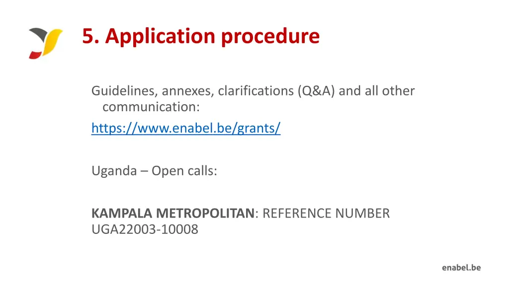 5 application procedure