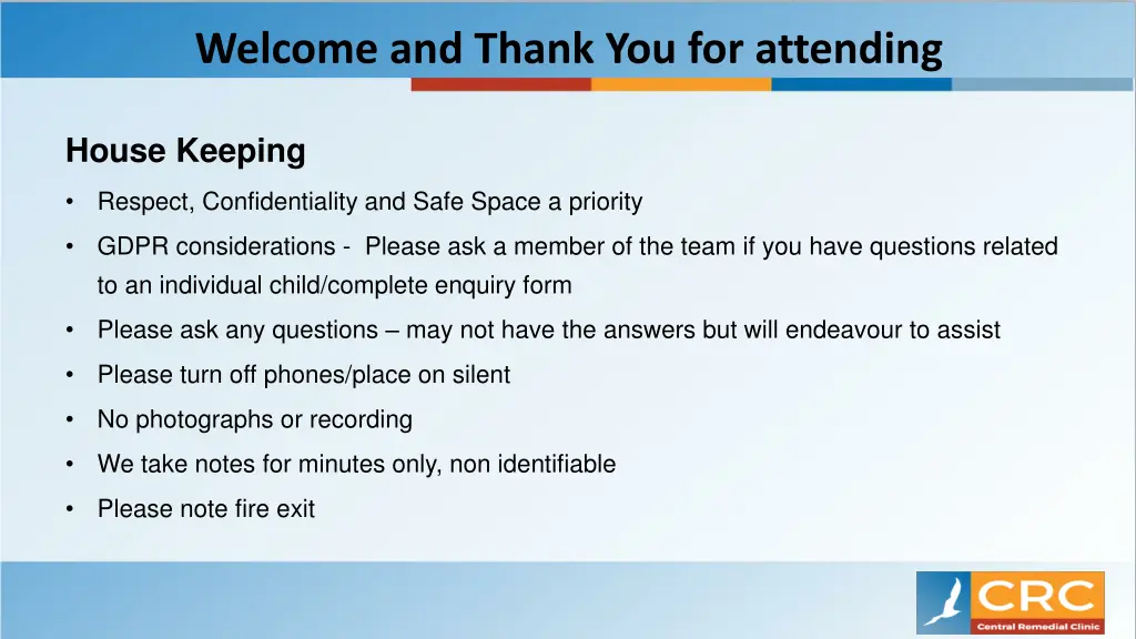 welcome and thank you for attending