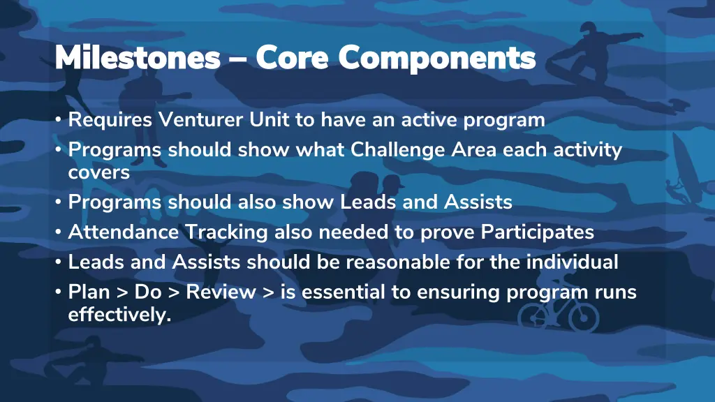 milestones milestones core components core