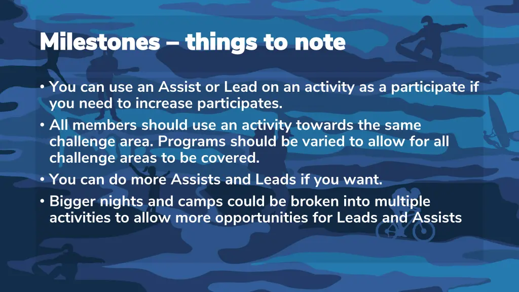 milestones milestones things to note things