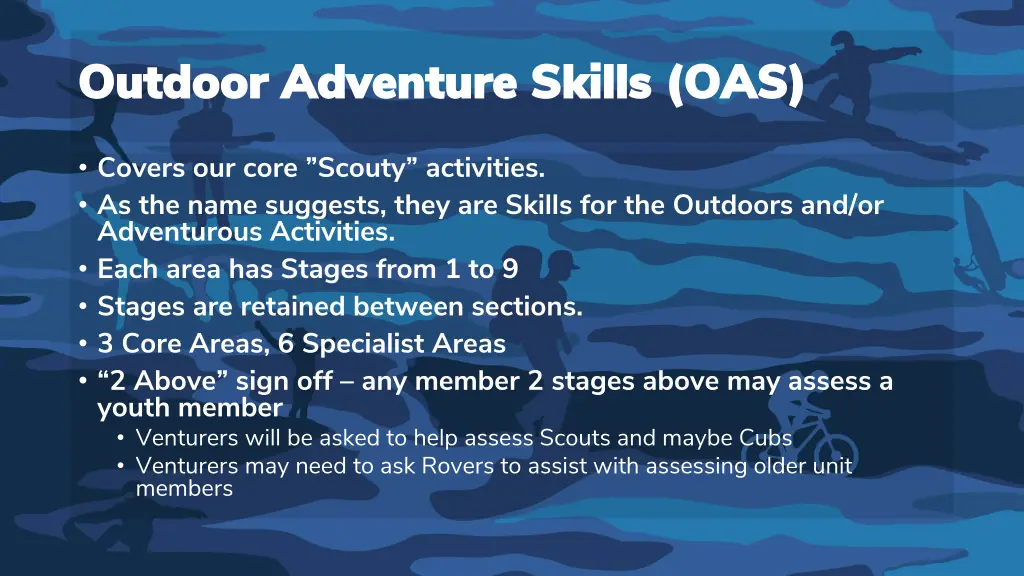 outdoor adventure skills oas outdoor adventure