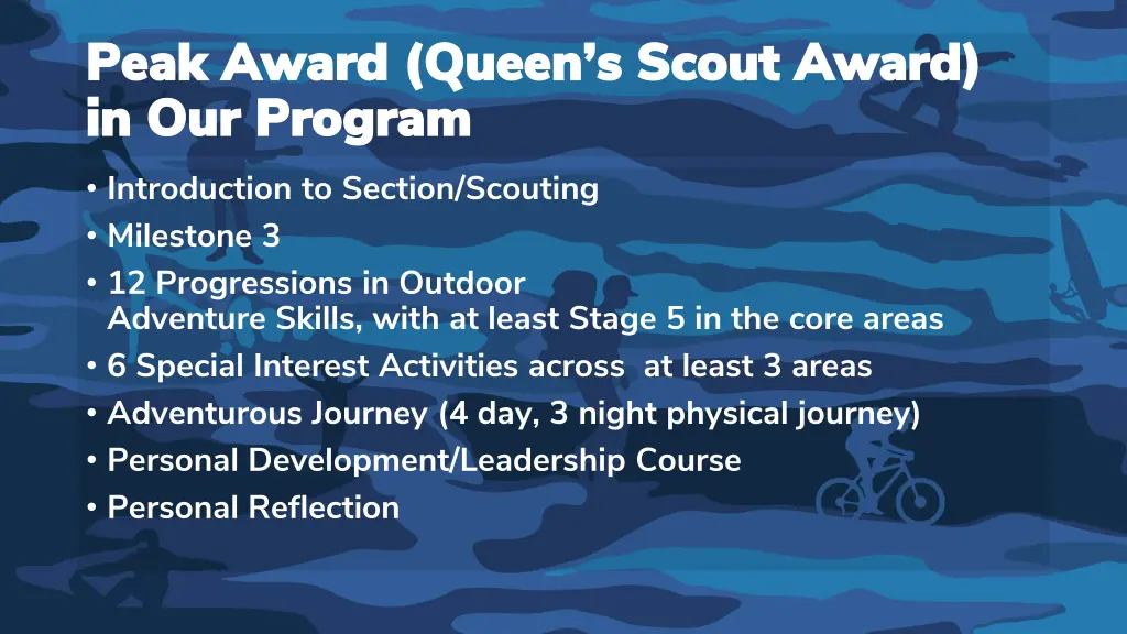 peak award queen s scout award peak award queen