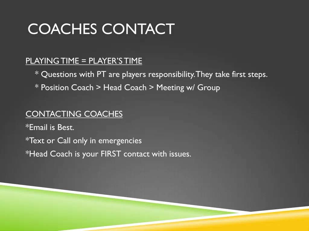 coaches contact