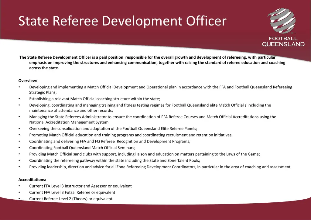 state referee development officer