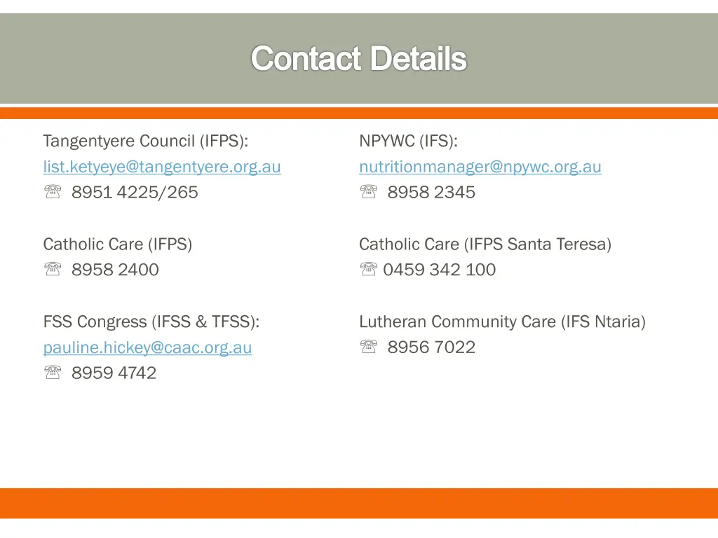 contact details