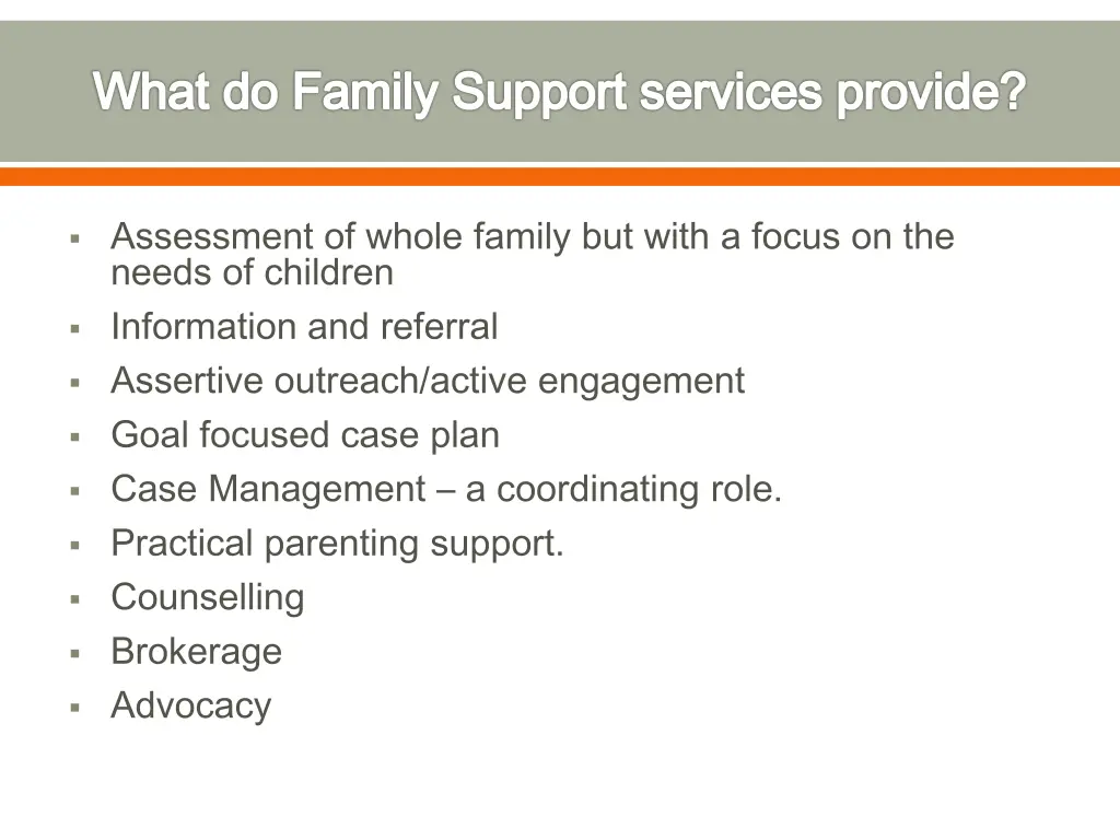 what do family support services provide