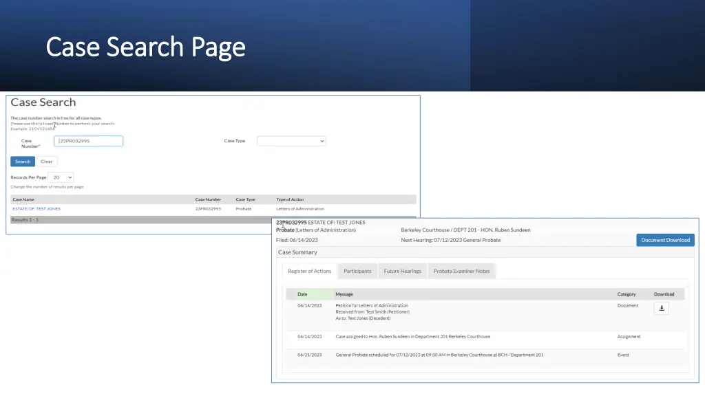 case search page case search page