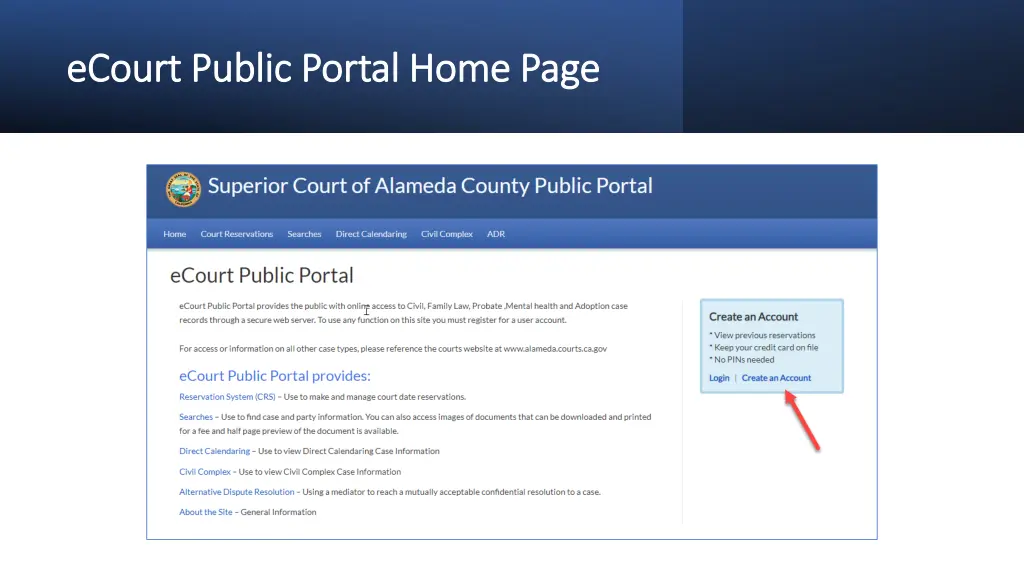 ecourt public portal home page ecourt public