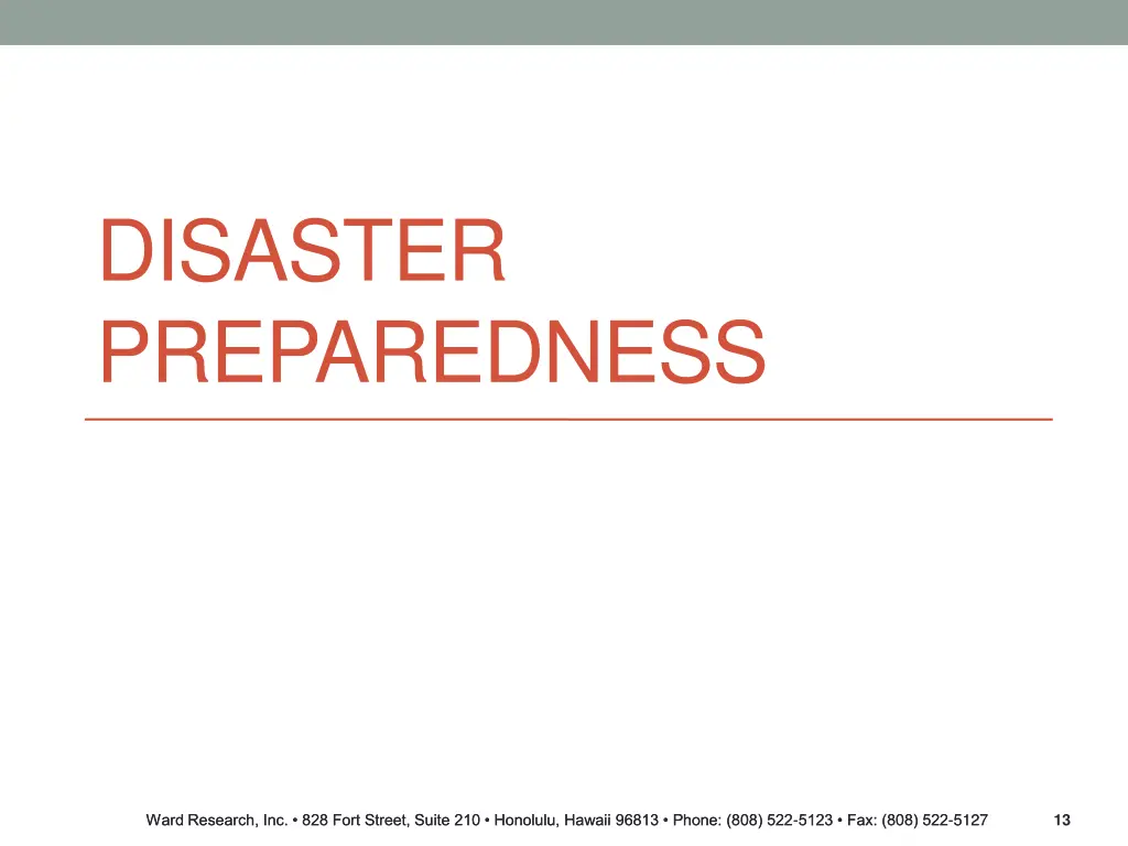 disaster preparedness