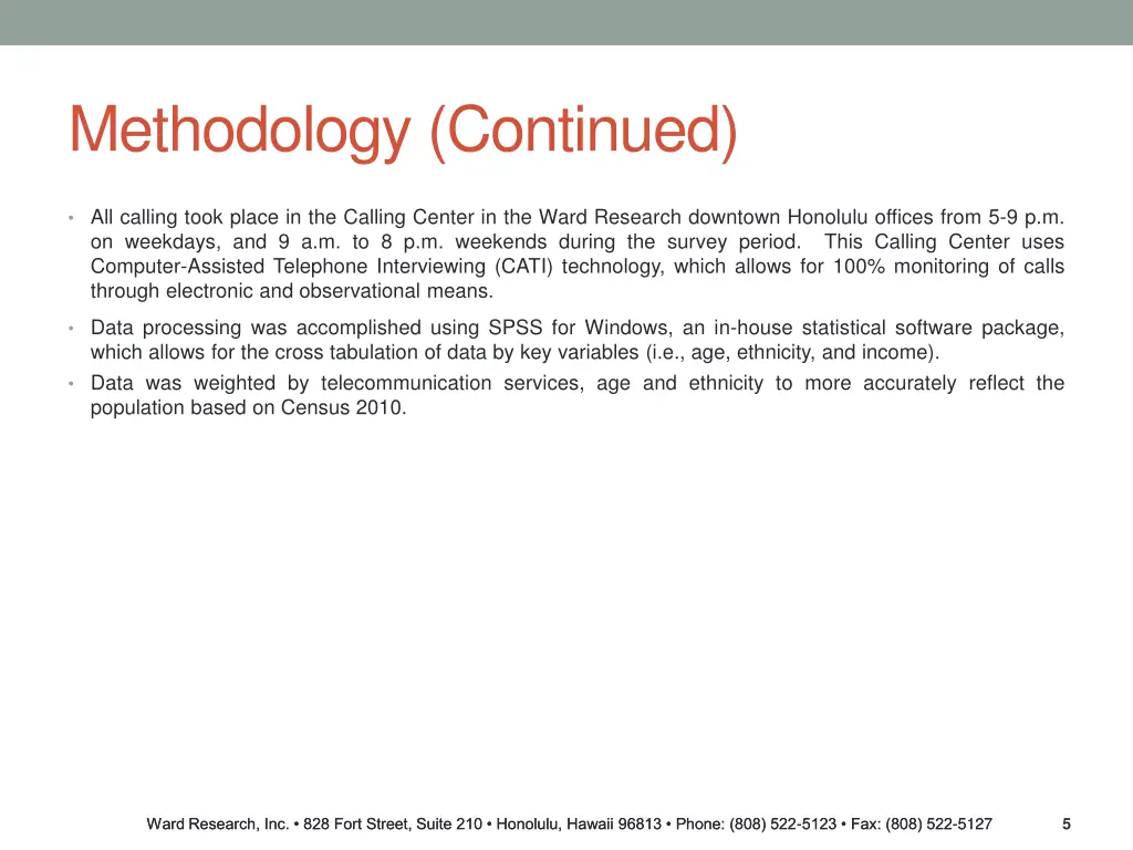 methodology continued